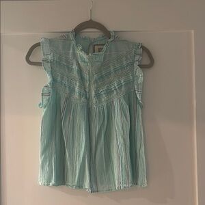 Women's Light Blue Sleeveless Top